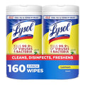LYSOL Disinfecting Wipes, All Purpose Cleaner, Multi-Surface Antibacterial Cleaning Wipes, Household Cleaning Supplies, Dorm Essentials, Lemon & Lime Blossom Scent, 80 ct. (2 Pack)