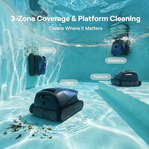 Beatbot Sora 10 Cordless Pool Vacuum Robot for Inground & Above Ground Pools, 6800 GPH Suction, Floor/Wall/Waterline/Shallow Area Cleaning, Waterline Parking, 300 Mins Runtime, Midnight Blue