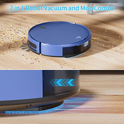 Robot Vacuum and Mop Combo, 2 in 1 Robot Mop and Vacuum, Robotic Vacuum Cleaner with WiFi/App, 2000Pa Suction, 230ML Water Tank, Self-Charging, Slim, Ideal for Hard Floor, Low Pile Carpet, Pet Hair