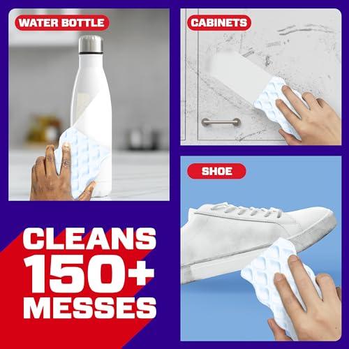 Mr. Clean Magic Eraser Sponge, All Purpose Cleaner, Cleaning Scrubber, Wall, Sneaker, Kitchen, Bathroom, Shower Cleaning Supplies, Melamine Sponge, Cleaning Pads, Whole Home Extra Durable, 12ct