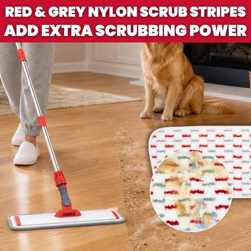 GleamGaGa Professional Microfiber Flat Mop for Floor Cleaning, 62" Stainless Steel Handle, 4 Reusable Machine Washable Mop Pads for Wet & Dry Mopping on Hardwood, Laminate, Vinyl & Tile Floors