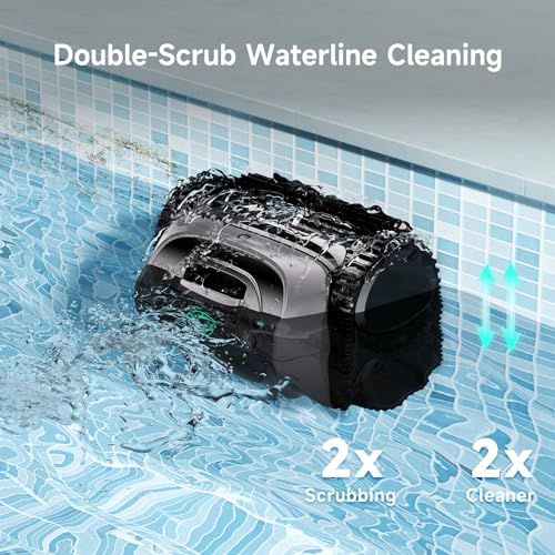 2026 Upgrade WYBOT C1 Cordless Robotic Pool Vacuum for Inground Pools, Above Ground Smart Pool Cleaner 4-in-1 Wall & Waterline Cleaning Up to 1,621 sq.ft, 150mins App Conrol Navigation, Gray Green