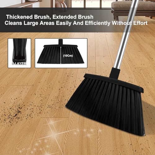 UDUK Broom and Dustpan Set, Household Broom with Dustpan Combo Set, 51" Long Handle, Dust Pan Set for Kitchen Office Lobby Floor