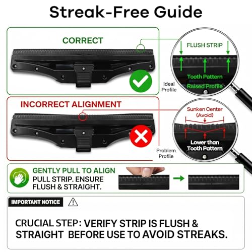 Window Vacuum Squeegee Cordless, Window Vacuum Cleaner with 2000Pa Streak-Free Suction, 30–40" Extension Pole, 11-Inch Cleaner Tool for High Windows, Shower Glass, Tiles & Mirrors