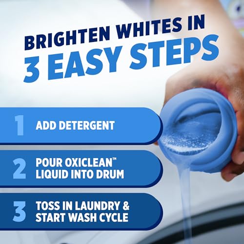 OxiClean White Revive Whitener & Stain Remover Liquid Additive, Water-Activated Oxygen Bleach for Laundry, 45 fl oz
