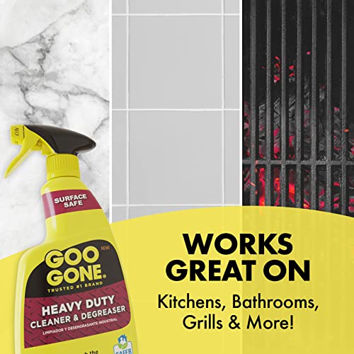 Goo Gone Heavy Duty Cleaner & Degreaser Spray With Microfiber Cleaning Towel – Cuts Through Tough Grease, Oil & Grime - 32 Oz (1 Pack + Towel)