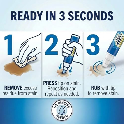OxiClean On The Go Stain Remover Pen, 0.74 Fl Oz – Instant Travel Stain Cleaner for Clothes, Food, Wine, Coffee, Makeup, Portable & Easy Use