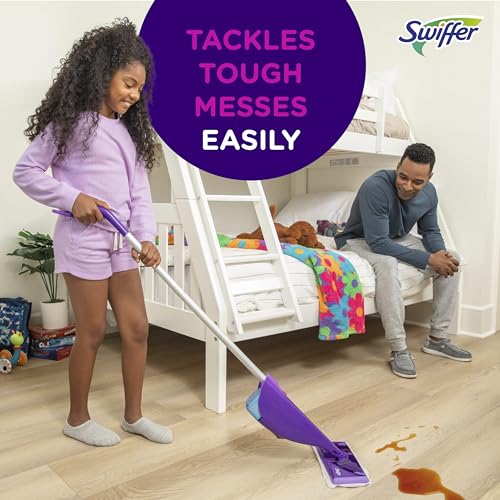 Swiffer WetJet Hardwood Floor Cleaner Spray Mop Pad Refill, Bathroom Cleaning Supplies, Hardwood Floor Cleaner, Multi Surface, 24 Count (Pack of 2)