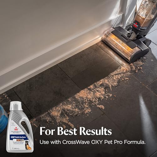BISSELL CrossWave HydroScrub Plus Cordless Wet Dry Vacuum Mop, Floor Cleaner with Edge Cleaning & Headlights, 45-Minute Runtime, Multi-Surface, Hard Floor Sanitize, & Clean Out Formula Included, 4275E
