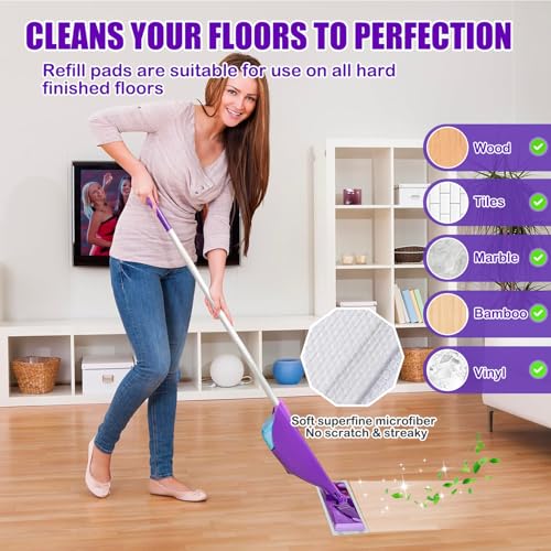 Mop Pad Refills Compatible with Swiffer WetJet Spray Mop, Wet Jet Mopping Pads for All Purpose Multi-Surface Hardwood Floor Cleaning, 4 Layers Thickened and Super Absorbent, 20 Count