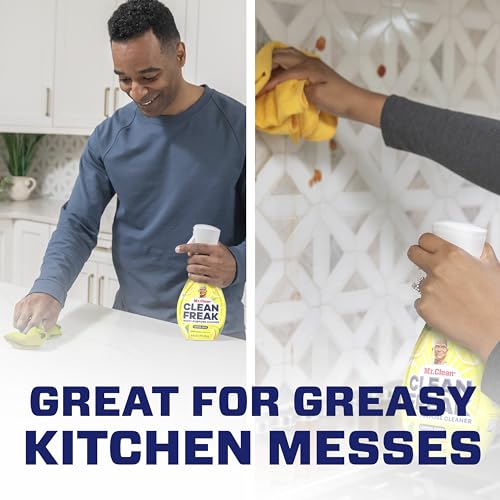 Mr. Clean Clean Freak Multi Surface Cleaning Spray, Deep Cleaning Mist Starter Kit and Refill Bundle, Lemon Zest Scent, 64 fl oz