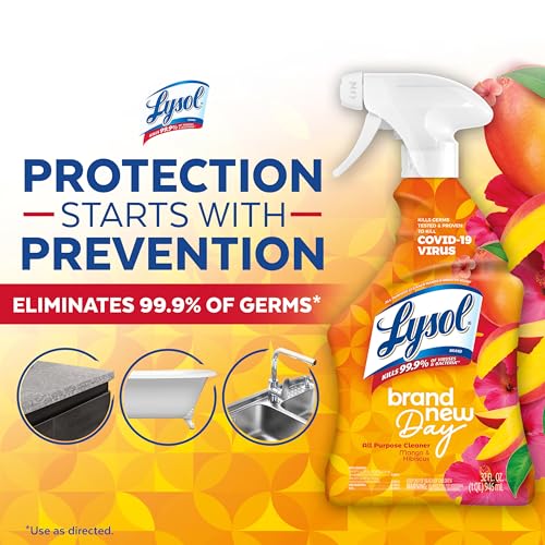 LYSOL Bathroom Cleaner Spray, Foaming Cleaner for Bathrooms, Showers, and Tubs, Mango & Hibiscus Scent, 32oz