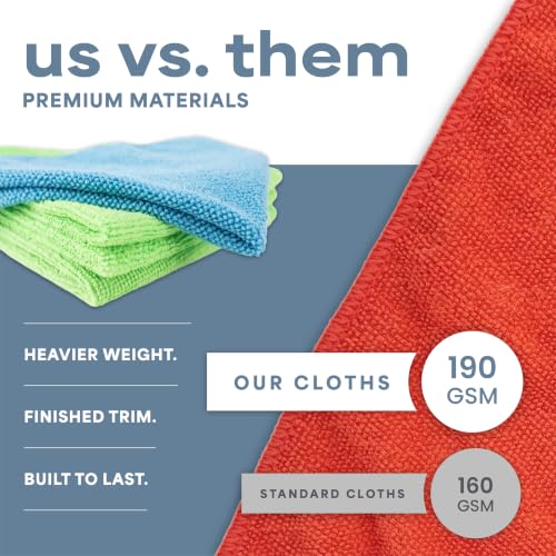 S&T INC. 150 Pack Microfiber Cleaning Cloth, Bulk Towels for Home, Reusable Microfiber Towels for Cars, Cleaning Rags, Assorted, 11.5 Inches x 11.5 Inches, 150 Count
