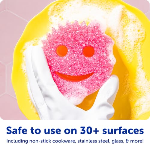 Scrub Daddy Colors Kitchen Sponges - Scratch-Free Dishwashing Sponges & Sponge for Kitchen Sink, Bathroom & Household Cleaning - BPA-Free Polymer Foam (3 Count)