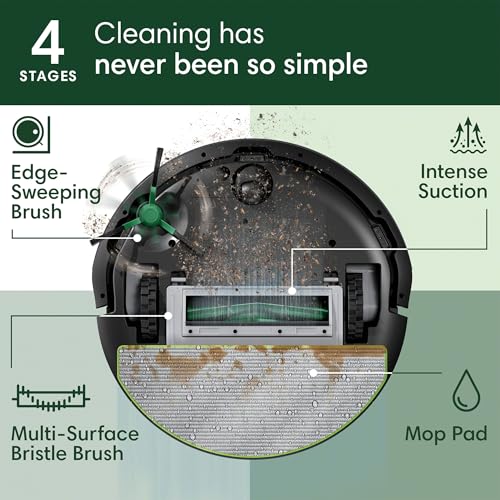 iRobot Roomba 105 Combo Robot Vacuum & Mop - Easy to use, Intense Power-Lifting Suction, LiDAR Navigation, Multiple Cleaning Modes, Avoids Mopping Carpets, Self-Charging