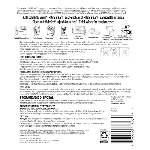 Amazon Basics Disinfecting Wipes, Fresh Scent, Sanitizes/Cleans/Disinfects/Deodorizes, 85 Count, for Hard Nonporous Surfaces