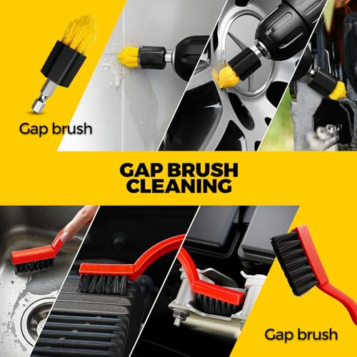 Holikme 22Pack Drill Brush Attachments Set,Scrub Pads & Sponge, Buffing Pads,Power Scrubber Brush,Car Polishing Pad Kit,Wax Applicator Pad,Car Cleaning Kit,Masonry Brushes,Cleaning Supplies
