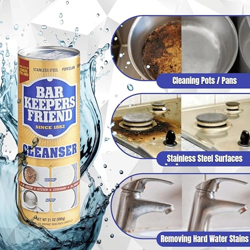 Home Essentials Box Bar Keeper Friend All-Purpose Soft Cleanser (26 fl oz) + All-Purpose Powder Cleanser (21 fl oz)
