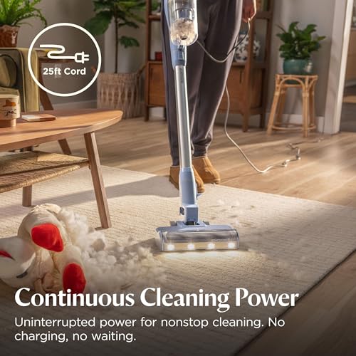 Bissell PowerClean Corded Stick Vacuum, Tangle-Free Brush Roll, Self-Standing, Bright Headlights, HEPA Filtration, Crevice & Upholstery Tools Included, 4214K