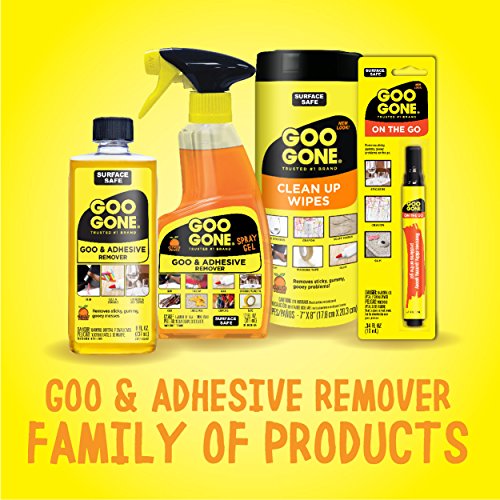 Goo Gone Original Liquid - 12 Pack - 8 Ounce - Surface Safe Adhesive Remover Safely Removes Stickers Labels Decals Residue Tape Chewing Gum Grease Tar Crayon Glue