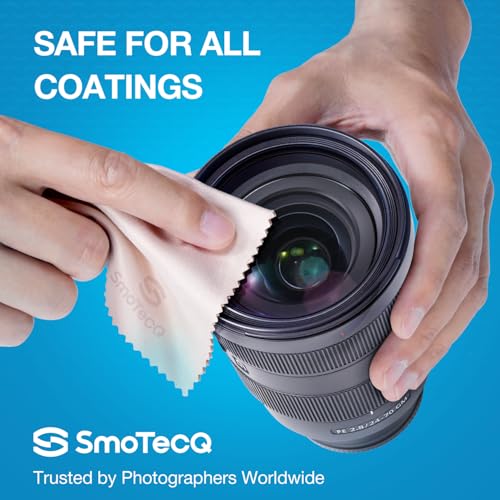 SmoTecQ 12 Pack Microfiber Lens Cleaning Cloths – Ultra-Soft, Scratch-Free Eyeglass Cloths for Glasses, Screens & Cameras – 7×6 in, Assorted Colors