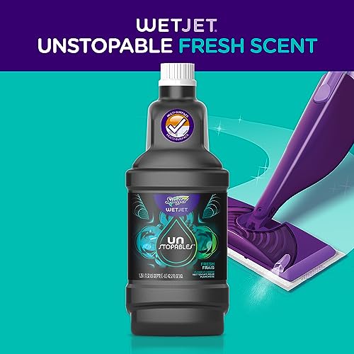 Swiffer WetJet Unstopables Refill Solution for Floor Cleaning, Fresh Scent, 1.25 Liters