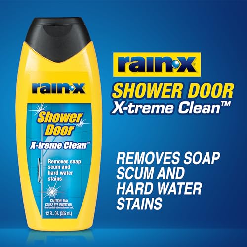 Rain-X 630544 X-Treme Clean Shower Door Cleaner, 12 Fl. Oz, Formulated To Glass Doors - Removes Soap Scum, Dirt, Hard Water Build-up, Calcium, Lime & Rust Stains (Pack of 2)