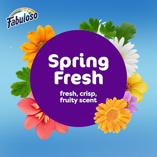 Fabuloso 2X Multi-Purpose Cleaner Bleach Alternative, No Rinse Floor Cleaner, Long-Lasting Freshness, Spring Fresh Scent, 56 fl oz