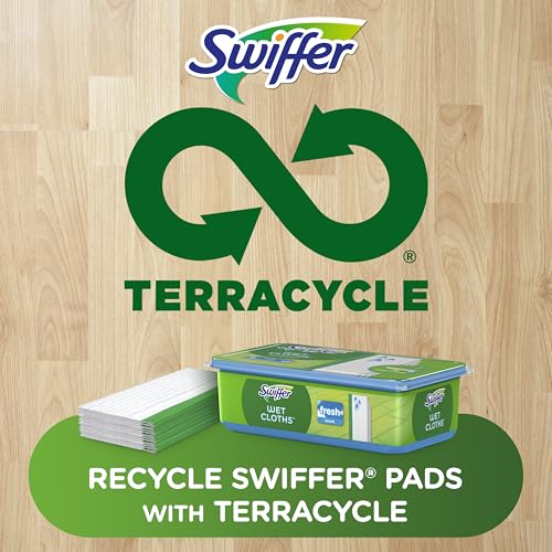 Sweep + Mop, Wet Pads Refill, Floor Cleaner for Dirt, Dust, Hair, Cleaning Cloths for Mopping Home, Bathroom, Kitchen, All Purpose Multi-Surface Floor Wipes, Fresh and Gain, 36ct