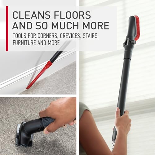 Hoover WindTunnel Cord Rewind Pro Bagless Vacuum Cleaner, Corded Upright Vacuum Cleaner for Carpet and Hard Floor, Multi-Cyclonic Filtration, 25ft Auto-Rewind Cord, 5-Height Adjustment