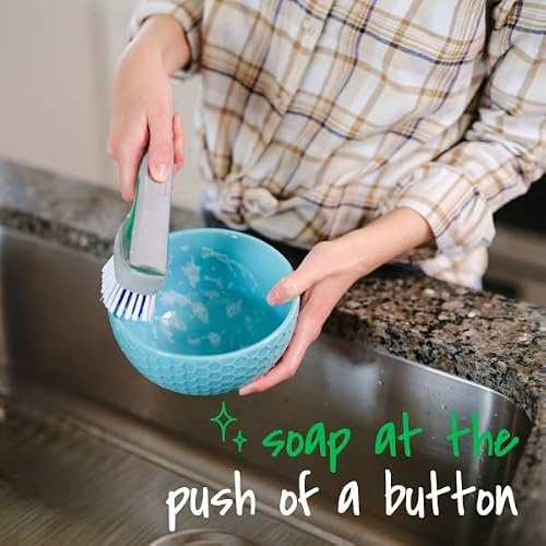 Scotch-Brite Odor Resist Soap Control Dishwand Brush, 1 Cleaning Dish Wand Brush, Precise Soap Control, Leak-Free Guarantee, Safe on Dishes, Nonstick Cookware, Tubs