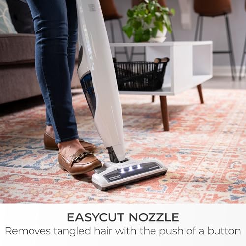 Kenmore DS1030 Cordless Stick Vacuum Lightweight Cleaner 2-Speed Power Suction LED Headlight 2-in-1 Handheld for Hardwood Floor, Carpet & Pet Hair, White