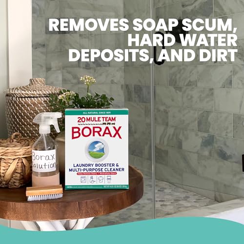 20 MULE TEAM Borax Powder, 65 Ounce, 4 Count, All Natural Laundry Booster & Multi-Purpose Household Cleaner for Kitchen and Bathroom, Stain & Odor Fighter, Helps Deodorize & Freshen