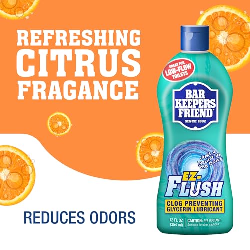 Bar Keepers Friend EZ-Flush Liquid Toilet Flushing Aid (2 x 12 Oz) Helps Prevent Clogging, Odor, Residue in Regular, Low-Flow, Boat & RV Toilets