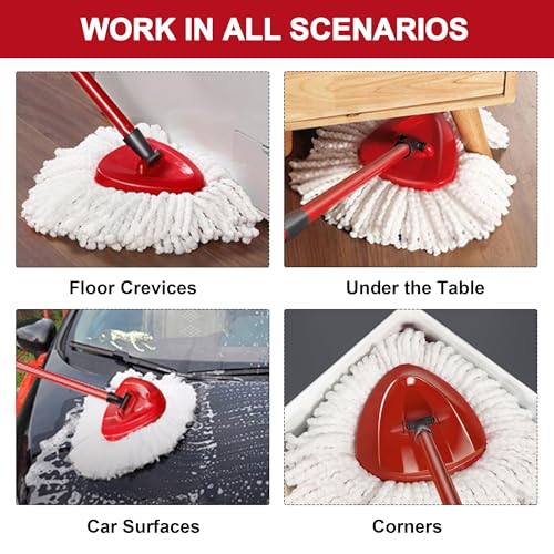 4 Pack Mop Heads Replacements for O-Ceda Easy Wrin Spin System, Microfiber Refills, Easy Cleaning Mop Repalce Head