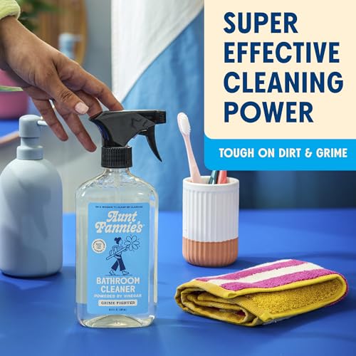 Aunt Fannie's All Purpose Bathroom Cleaner Vinegar Spray for Shower, Tub, Toilet, Tile, Sink and Fixtures, 16.9 Ounces (Pack of 1)