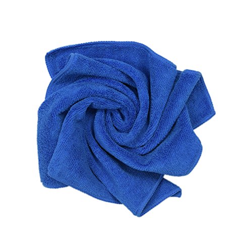 CARCAREZ Premium Microfiber Detailing Towels, 340 GSM Lint Free Car Buffing Waxing Polishing Drying Towels (6, Blue, 16x16 Inch)
