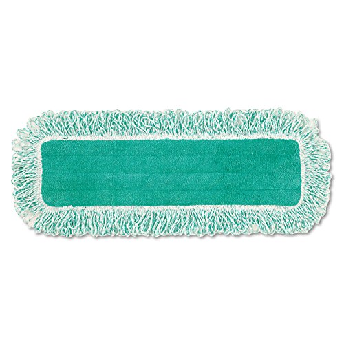 Rubbermaid Commercial Products HYGEN 18 inch Microfiber Dust Pad with Fringe, Green, For Janitorial/Professional Cleaners and Heavy-Duty industrial Cleaning/Dusting/Sweeping