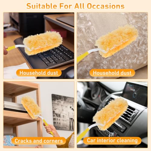 360° Duster Refills Kit for Swiffer Duster, 25 Pack & 1 Handle, Multi-Surface Dusters with 4X Cleaning Power. Efficient Duster Kit for Cleaning Pet Hair, Home, Office, Blinds, Furniture and More