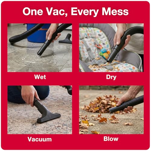 Koblenz Wet Dry Vacuum Cleaner, 2 Gallon 2.0 PHP, 60 CFM, 10 ft Reach, Twist-N-Lock Hose, Small Shop Vac, Portable Shop Vac for Home Car Garage Workshop, Accessories Included, Blue/Black, WD-2L