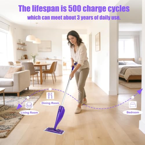 PTOOMLE Rechargeable Replacement for Swiffer Wet Jet Battery Pack, 2.5Ah High Power Battery with Charging Port (500 Cycles)