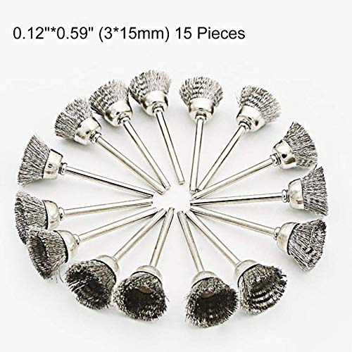 45PC Wire Brush Set for Drill, Stainless Steel Wheel Brushes Rotary Tool Accessories, Ideal for Rust Removal, Grinding, Sanding, Polishing, Fits Dremel & Most 1/8" Collet Tools