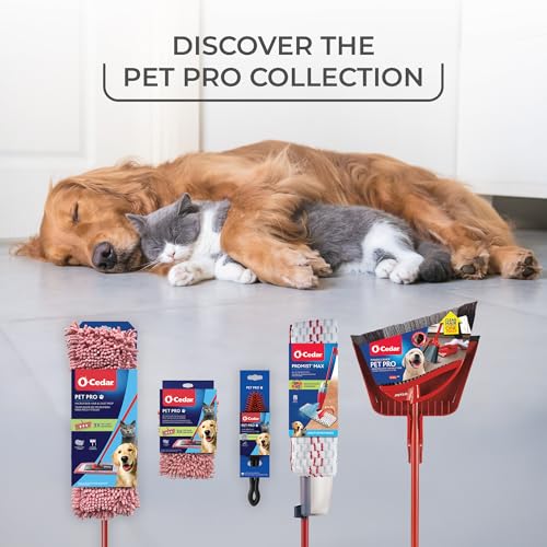 O-Cedar Pet Pro Microfiber Hair & Dust Mop | 3X Pet Hair Removal* | Electrostatic Dry Dust Mop for Dog & Cat Homes | Hardwood, Tile & Hard Floor Cleaning