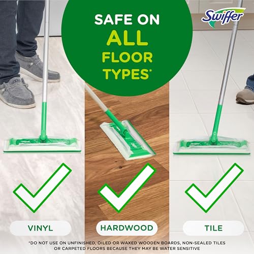 Sweep + Mop, Wet Pads Refill, Floor Cleaner for Dirt, Dust, Hair, Cleaning Cloths for Mopping Home, Bathroom, Kitchen, All Purpose Multi-Surface Floor Wipes, Fresh and Gain, 36ct