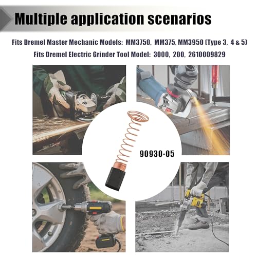Motor Carbon Brush Compatible with Dremel 90930-05 Brush Repairing Part, Fits 100/200/275/285/300/395/410/595 (Type 4, 5 & 6) Models - 12Pack