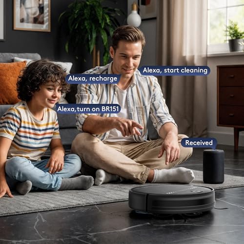 ZC WAS Robot Vacuum and Mop for Pet Hair, 2-in-1 Robot Vacuum Cleaner for Hard Floors&Carpets with 2.87'' Slim Design, Wi-Fi/App/Voice Control, 3D Obstacle Avoidance & Self-Charging