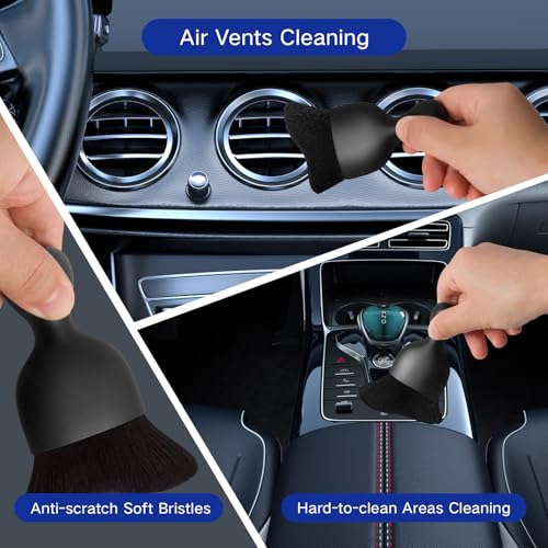 Qydipclin 11pcs Windshield Cleaner Tool, Car Window Cleaning Wash Kit with 6 Reusable Microfiber Pads 2 Spray Bottles and Extendable Handles Auto Glass Wiper Kit, Blue