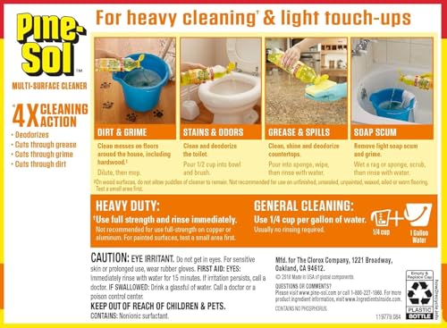 Pine-Sol Multi-Surface Cleaner, Floor Cleaner, Lemon, 96 Fluid Ounces