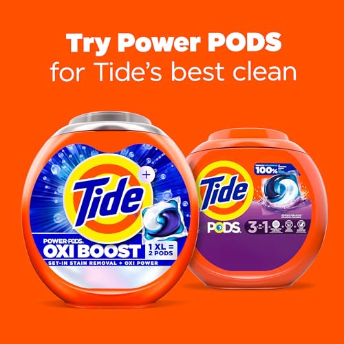 Tide PODS laundry detergent pacs, 3-in-1 Stain Remover, Odor Fighter, Color Protector, 76 Count, HE compatible, Spring Meadow Scent