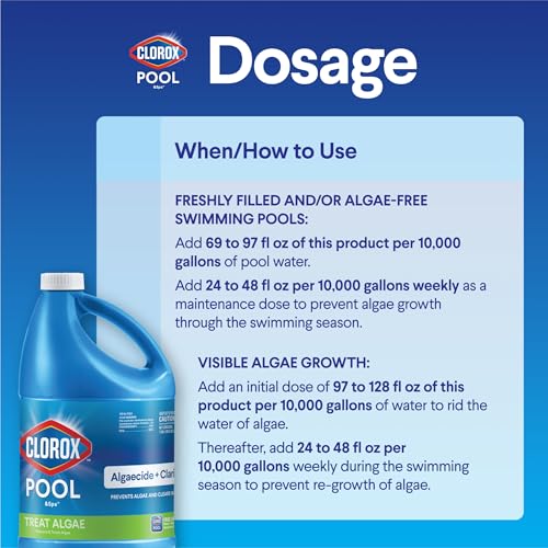 Clorox® Pool&Spa™ Swimming Pool Algaecide and Clarifier, Prevents and Treats Pool Algae, Clears Water, 128 Fl Oz (Pack of 1)